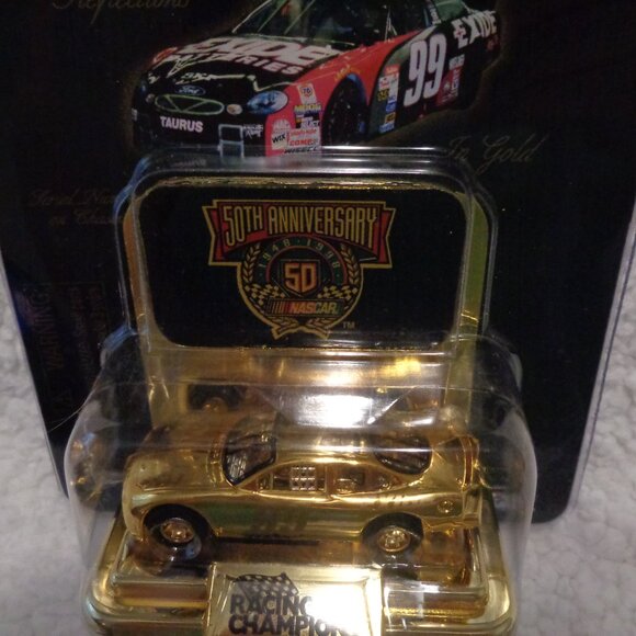 Jeff Burton #99 Exide 24K Gold 1/64 Racing Champions Car Nascar 50th Anniversary - Picture 8 of 11